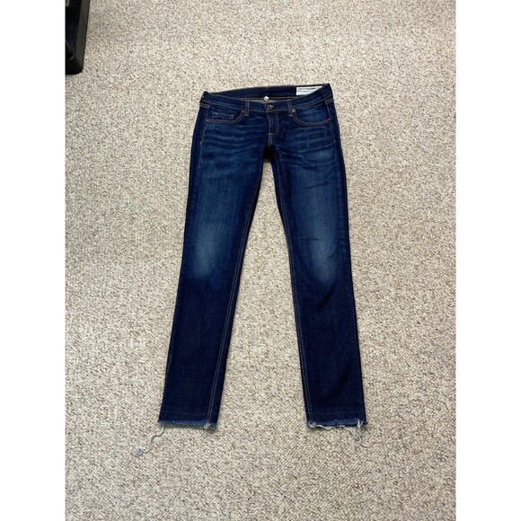 Rag & Bone Dre Style Dark Wash Skinny Raw Fray Hem 28 - Picture 1 of 7